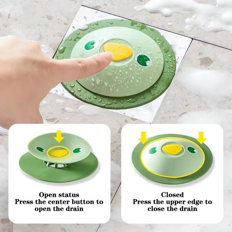 1pc Press Type Silicone Floor Drainage Cover, for Home, Bathroom, Kitchen, Sewer, Deodorant, Sink, Hair Filter