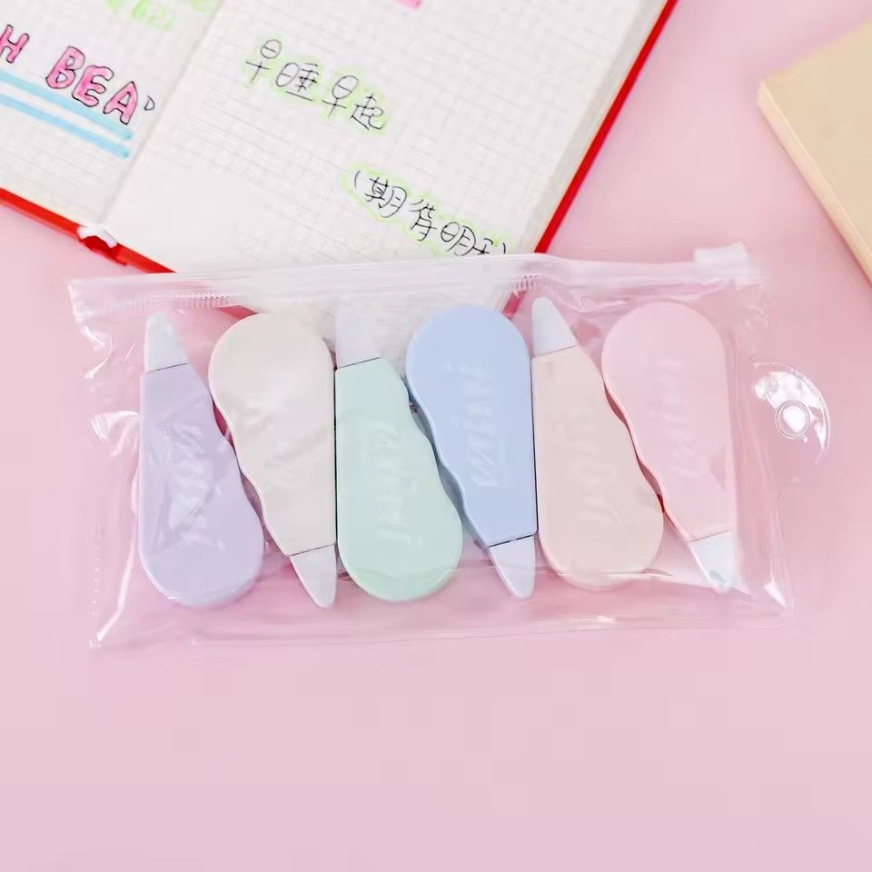 6pcs Cute Color Mini Correction Tape, instant Correction White Correction Tape, School and Office Supplies