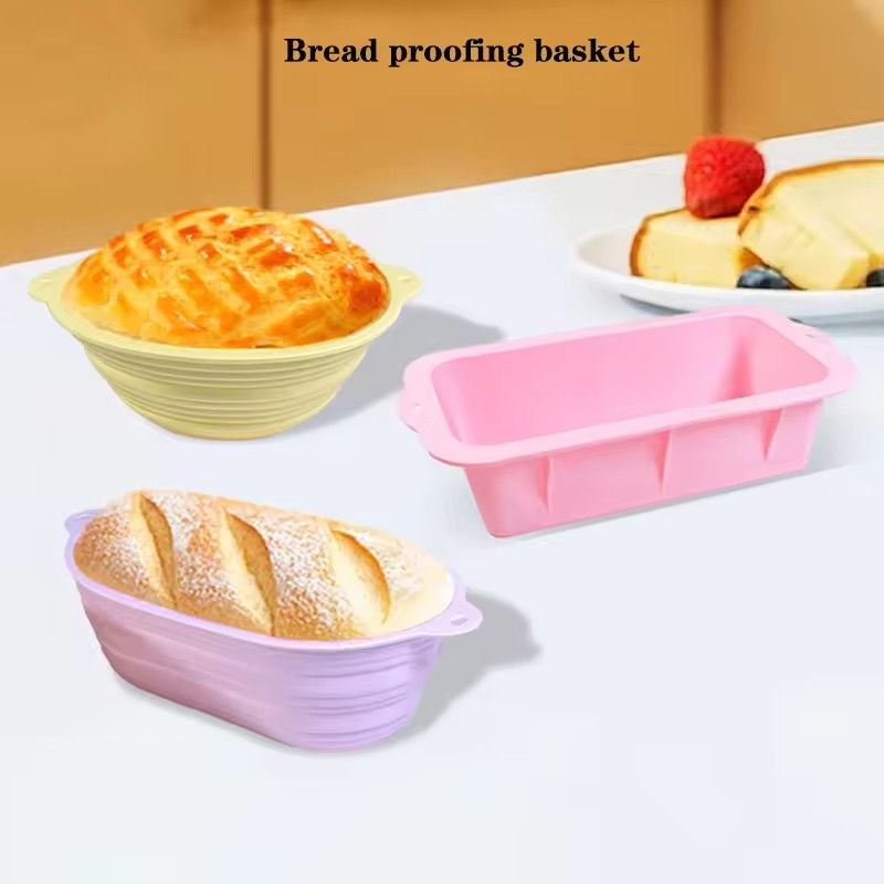 1pc Silicone Rectangular Fermentation Basket,Long Bread Cake Mold, Baking Mold, Toast Baking Tray