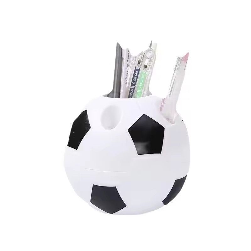 Soccer Shape Tool Supplies Pen Pencil Holder Football Shape Toothbrush Holder Desktop Rack Table Home Decoration Student Gifts