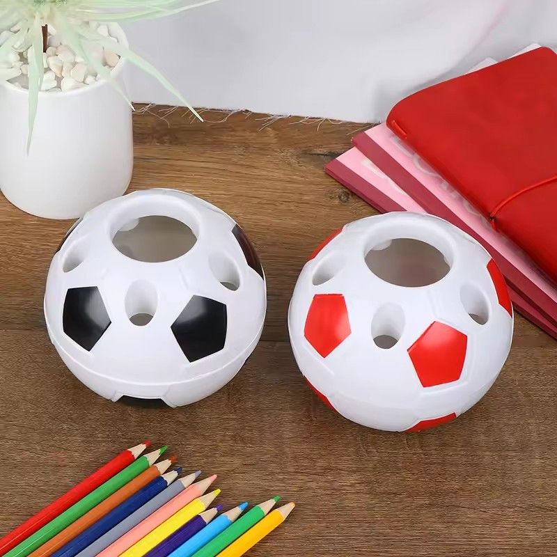 Soccer Shape Tool Supplies Pen Pencil Holder Football Shape Toothbrush Holder Desktop Rack Table Home Decoration Student Gifts