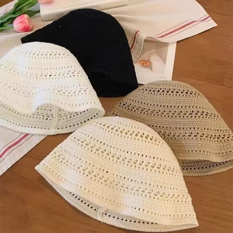 Fashionable Wide Wing Cube Summer Hat For Women, Slipped Breathable Crochet Sun Hat, Versatile Casual Outdoor