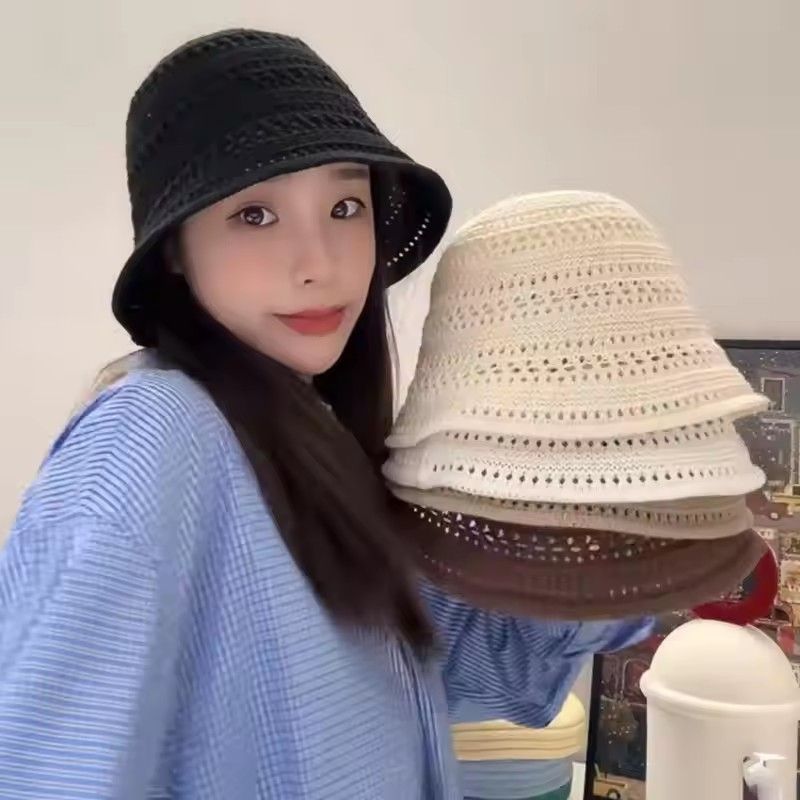 Fashionable Wide Wing Cube Summer Hat For Women, Slipped Breathable Crochet Sun Hat, Versatile Casual Outdoor