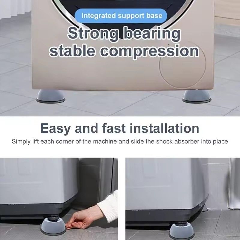 4pcs Anti-vibration Foot Pads, Anti-slip Rubber Feet, Silent Anti-slip Mat, Washing Machine Stand, Shock Absorbers, Furniture