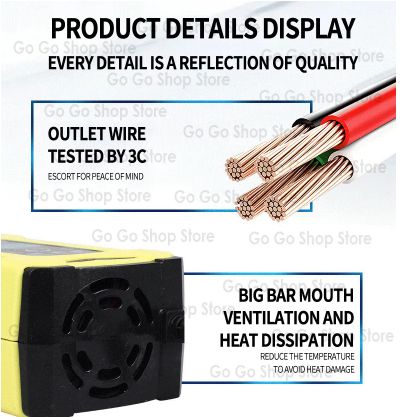 1PC 12v Charger intelligent Pulse Lead-acid Battery Charger 12v6A Motorcycle Battery car Battery Charger