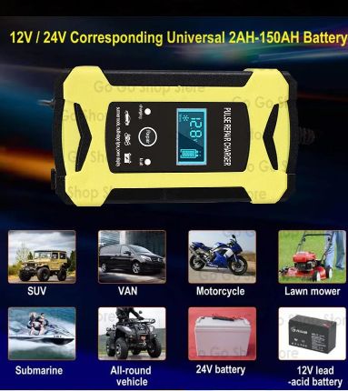 1PC 12v Charger intelligent Pulse Lead-acid Battery Charger 12v6A Motorcycle Battery car Battery Charger