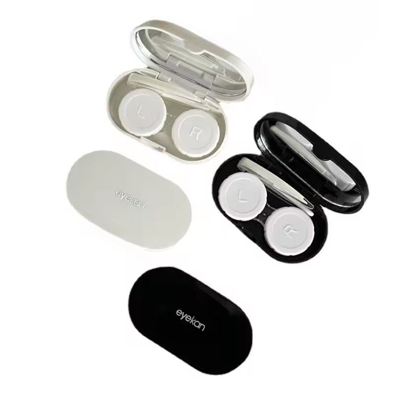 Leak-resistant Contact Lens Case, Black and White Glasses Case, Container, Complementary Contact Lens Case, Portable Eye Care