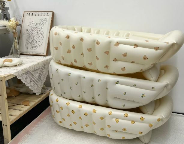 1pc Cartoon Inflatable Bathtub for Kids, Portable Baby Tub, Shower Products for Indoor Pool, Newborn Bath