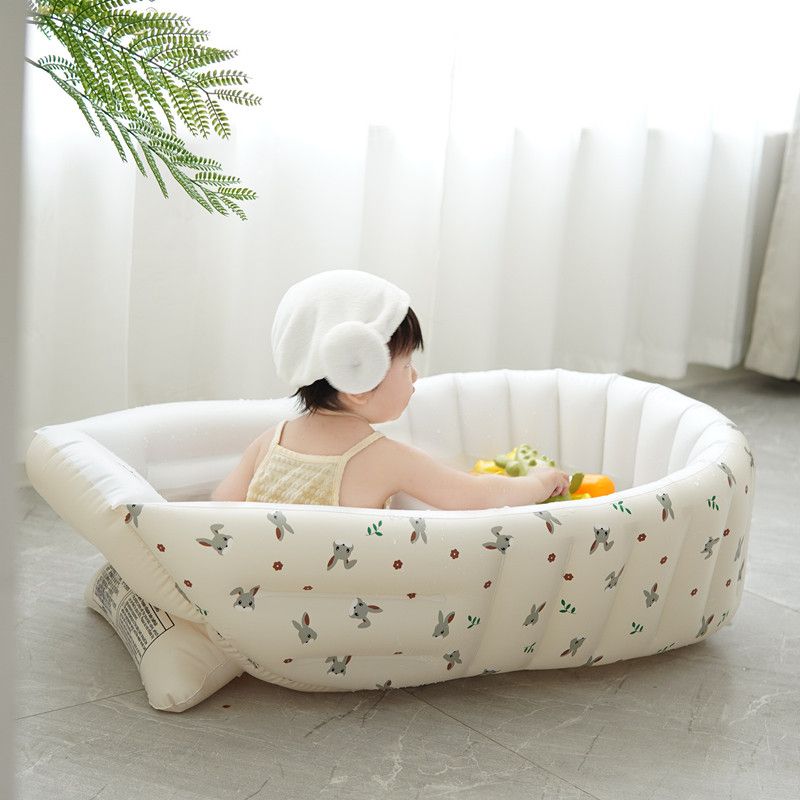 1pc Cartoon Inflatable Bathtub for Kids, Portable Baby Tub, Shower Products for Indoor Pool, Newborn Bath