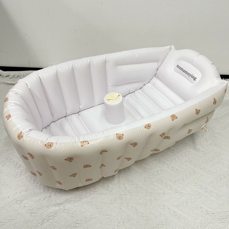 1pc Cartoon Inflatable Bathtub for Kids, Portable Baby Tub, Shower Products for Indoor Pool, Newborn Bath