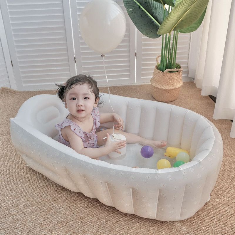 1pc Cartoon Inflatable Bathtub for Kids, Portable Baby Tub, Shower Products for Indoor Pool, Newborn Bath