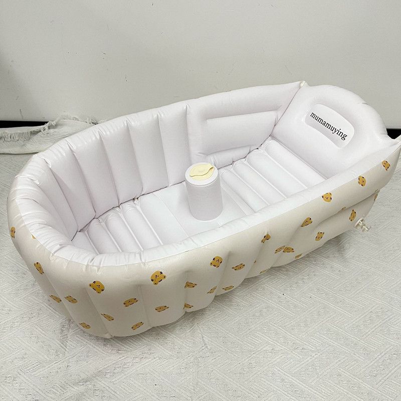 1pc Cartoon Inflatable Bathtub for Kids, Portable Baby Tub, Shower Products for Indoor Pool, Newborn Bath