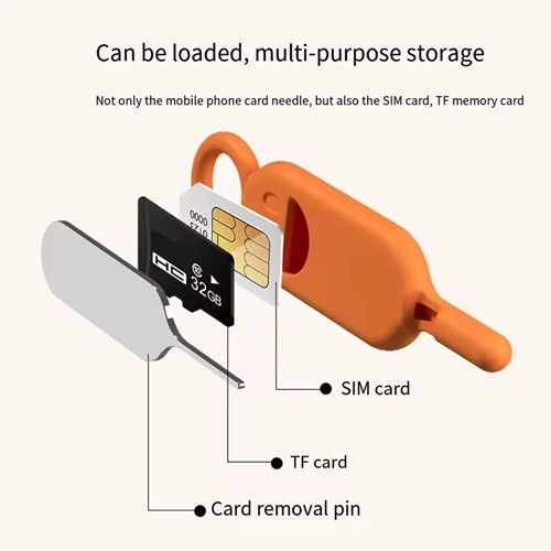 2-in-1 SIM Card Extraction Needle Pin with Protector Holder, SIM Card Storage Case, Anti-Loss Phone, Ejector Tray, Needle Opener