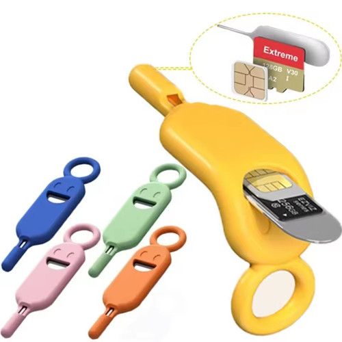 2-in-1 SIM Card Extraction Needle Pin with Protector Holder, SIM Card Storage Case, Anti-Loss Phone, Ejector Tray, Needle Opener