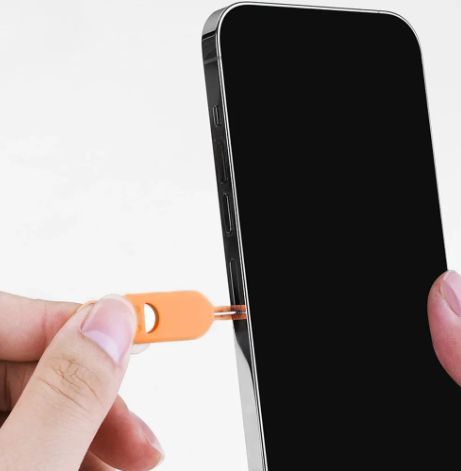 2-in-1 SIM Card Extraction Needle Pin with Protector Holder, SIM Card Storage Case, Anti-Loss Phone, Ejector Tray, Needle Opener