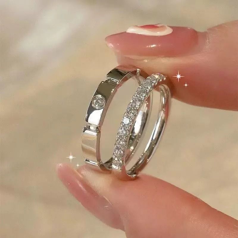 Couple Rings, Fashionable Adjustable Size Rings, Men's and Women's Fashionable Charm Jewelry, Engagement Rings, Popular Gifts
