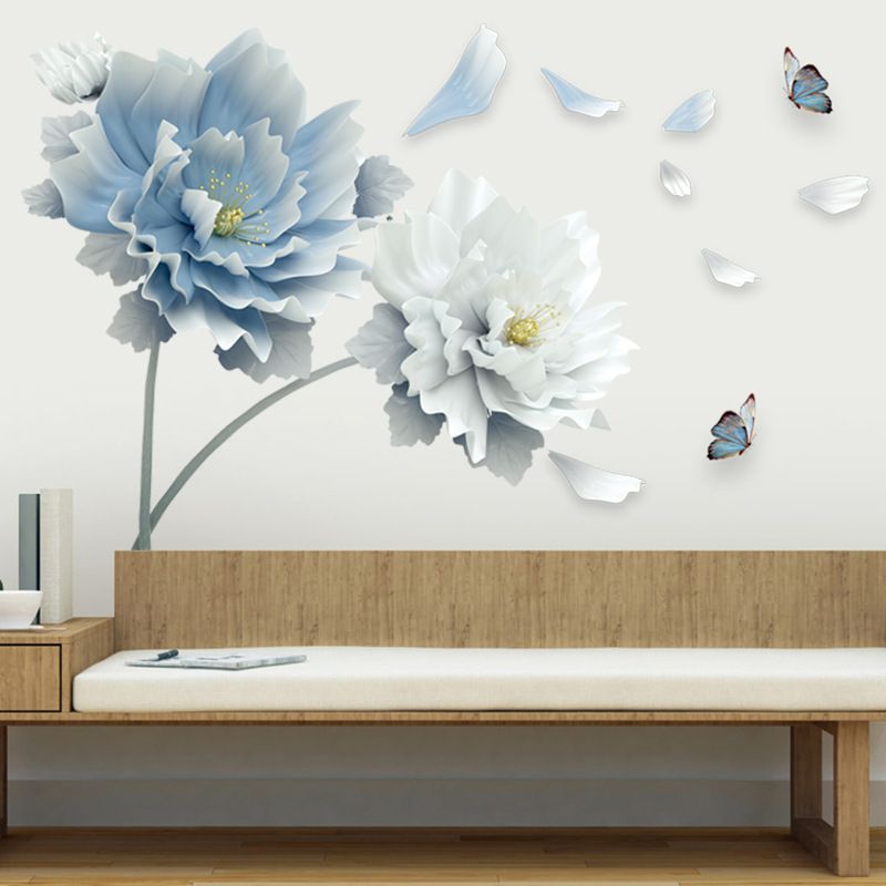 1pc Vintage Flower Living Room TV Wall Background Wall Sticker Bedroom Wall Decoration Sticker Wallpaper Self-adhesive