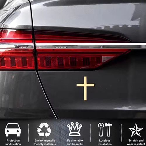 1pc New Car Stickers, 3D Metal Cross Sticker for Car, Custom Universal Emblem for Body, Car Accessories, Bumper Badge