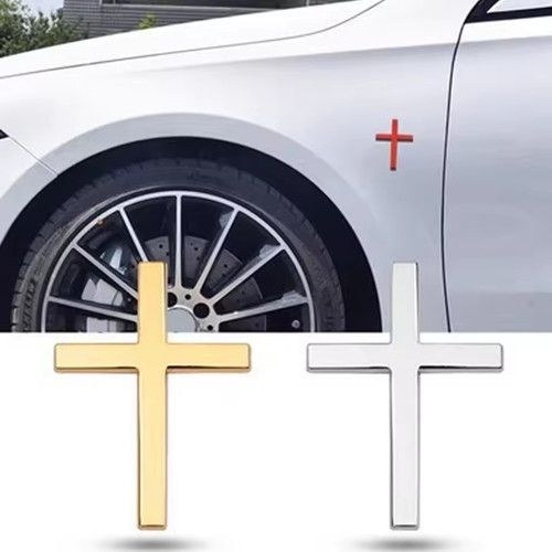 1pc New Car Stickers, 3D Metal Cross Sticker for Car, Custom Universal Emblem for Body, Car Accessories, Bumper Badge