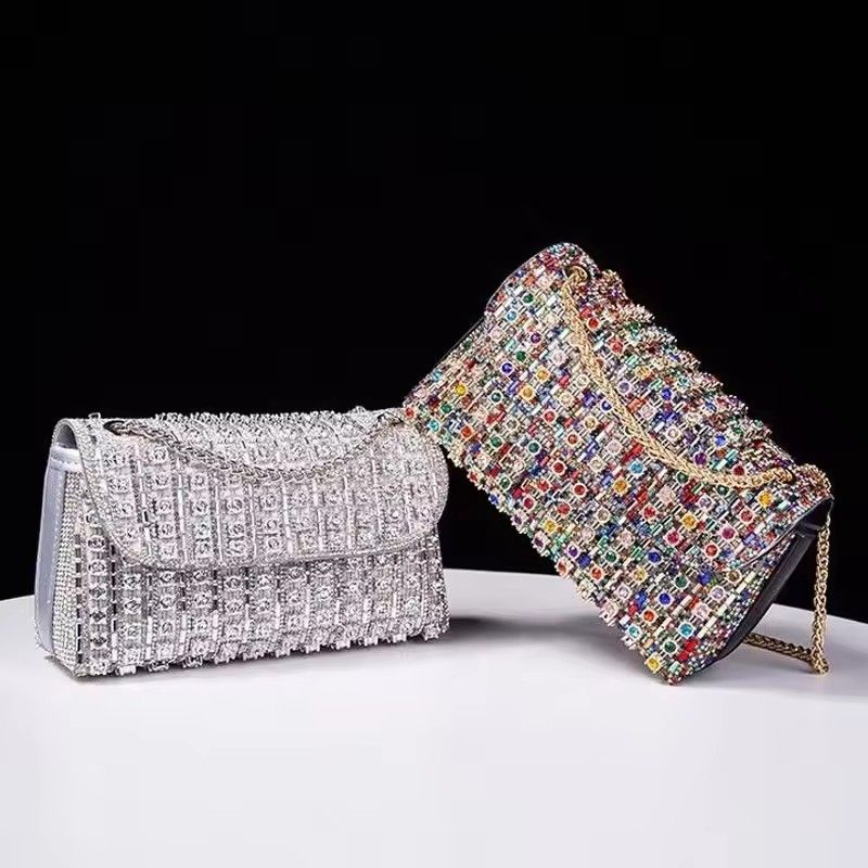 Luxury Handbags For Women, Stylish Shiny Shoulder Bag With Chain, Night Handbag For Female Party