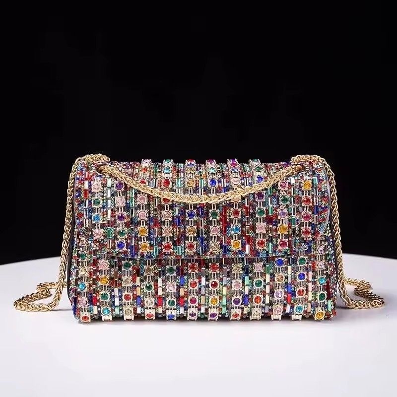 Luxury Handbags For Women, Stylish Shiny Shoulder Bag With Chain, Night Handbag For Female Party