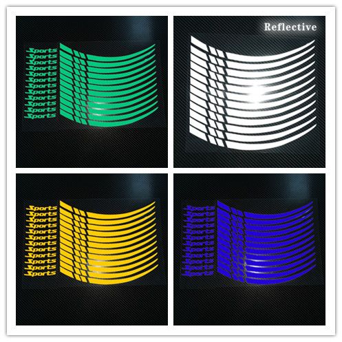Motorcycle Accessories, Wheel Stickers, 12 pcs/set, Wheel Rim Striped Tape Stickers, Reflective Sticker for 18-21 Inch Wheels