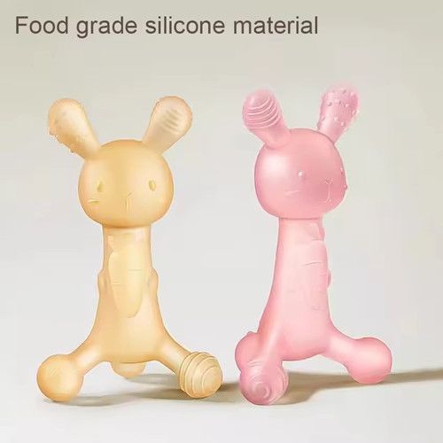 Radish Rabbit Tooth Gum Baby Grinding Rod, Baby Food Grade Silicone Liquid Bite Adhesive Toy, Anti Eating Hand Tool Soothing