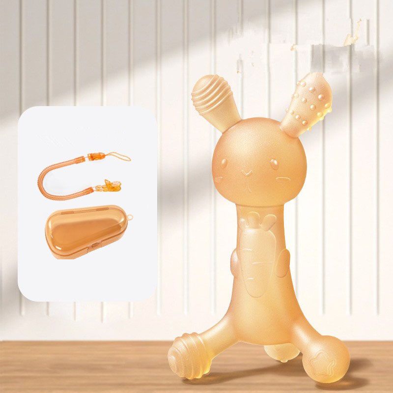 Radish Rabbit Tooth Gum Baby Grinding Rod, Baby Food Grade Silicone Liquid Bite Adhesive Toy, Anti Eating Hand Tool Soothing