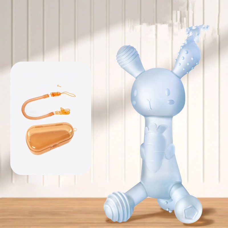 Radish Rabbit Tooth Gum Baby Grinding Rod, Baby Food Grade Silicone Liquid Bite Adhesive Toy, Anti Eating Hand Tool Soothing