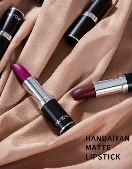 1pc HANDAIYAN 12 Colors Matte Velvet Lipstick Waterproof Long Lasting Non-stick Cup Don't Drop Color Lipstick