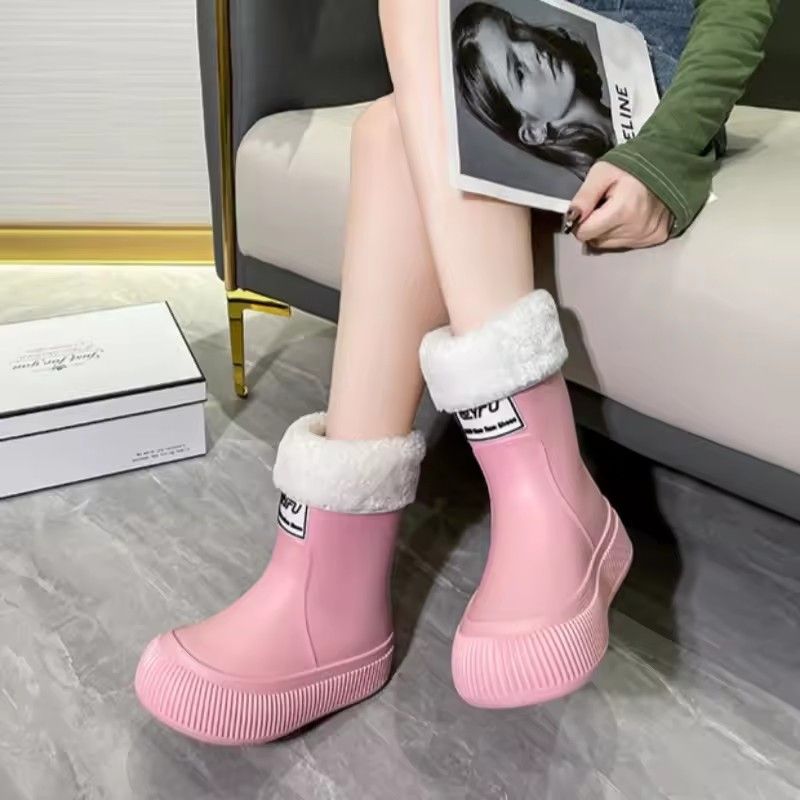 New Warm and Rain Boots, n-on-slip, Lightweight, Waterproof, Soft and Wear-resistant Rain Boots, Fashion Waterproof Shoes