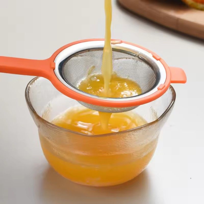 304 Stainless Steel Thin Mesh Strainer, Foaming Hook, Plastic Handle, Soy Milk Juice Strainer For Home, Fried Filter
