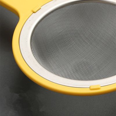 304 Stainless Steel Thin Mesh Strainer, Foaming Hook, Plastic Handle, Soy Milk Juice Strainer For Home, Fried Filter