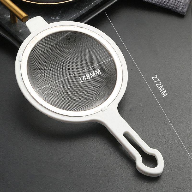 304 Stainless Steel Thin Mesh Strainer, Foaming Hook, Plastic Handle, Soy Milk Juice Strainer For Home, Fried Filter