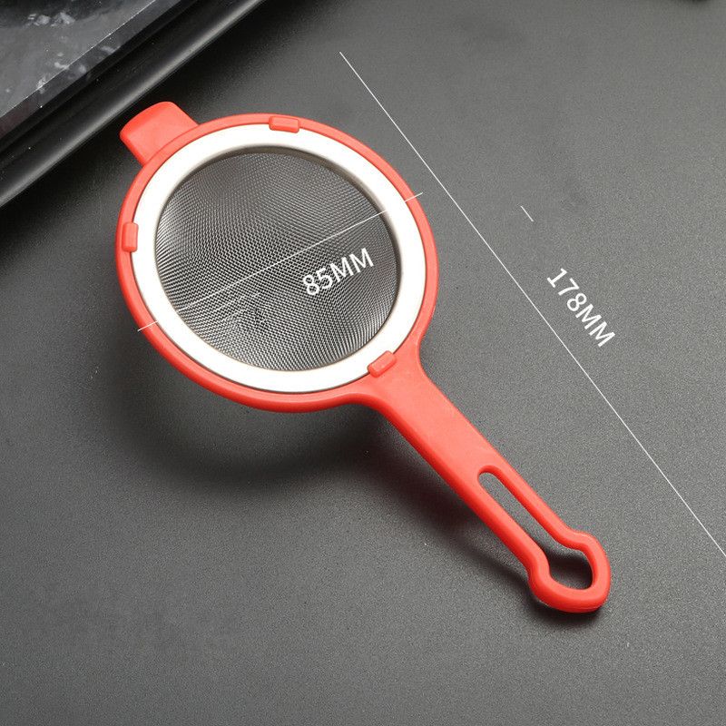 304 Stainless Steel Thin Mesh Strainer, Foaming Hook, Plastic Handle, Soy Milk Juice Strainer For Home, Fried Filter