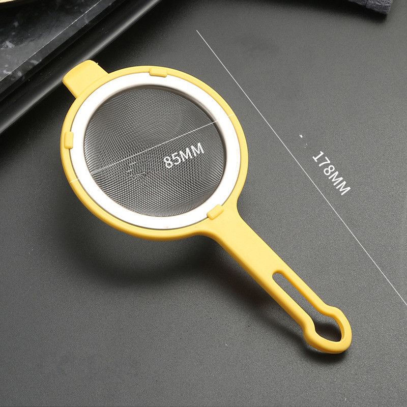 304 Stainless Steel Thin Mesh Strainer, Foaming Hook, Plastic Handle, Soy Milk Juice Strainer For Home, Fried Filter