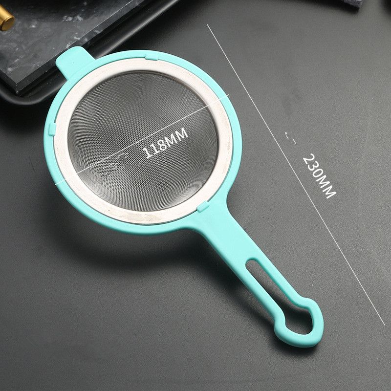304 Stainless Steel Thin Mesh Strainer, Foaming Hook, Plastic Handle, Soy Milk Juice Strainer For Home, Fried Filter