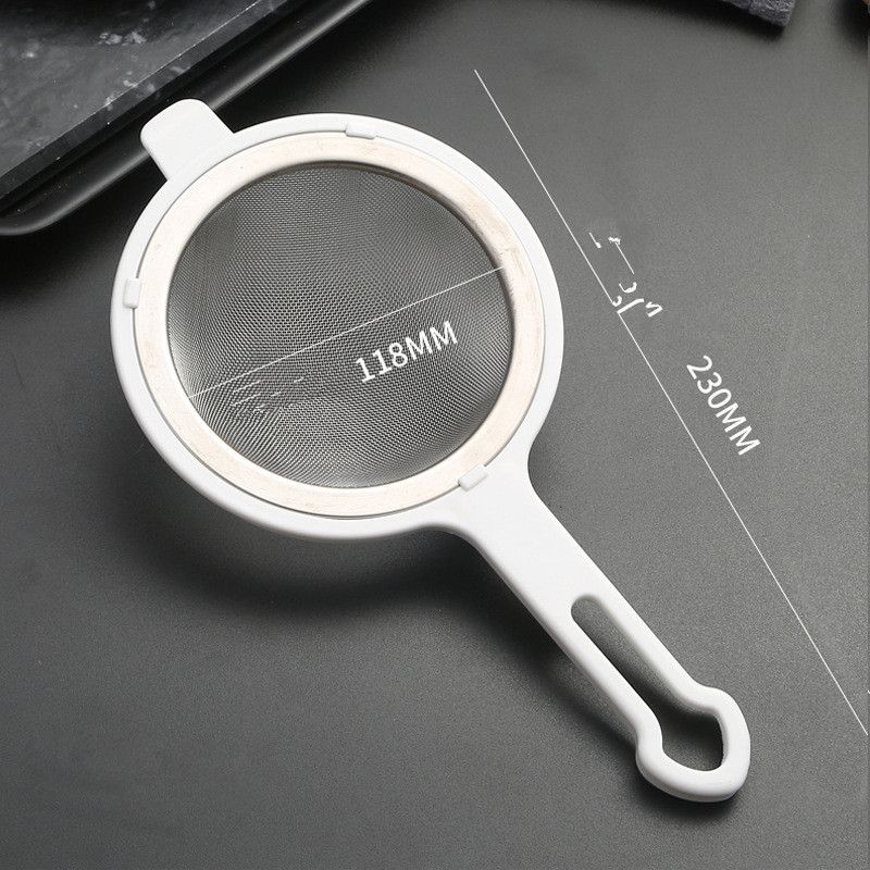 304 Stainless Steel Thin Mesh Strainer, Foaming Hook, Plastic Handle, Soy Milk Juice Strainer For Home, Fried Filter