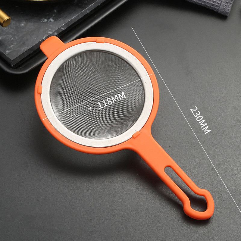 304 Stainless Steel Thin Mesh Strainer, Foaming Hook, Plastic Handle, Soy Milk Juice Strainer For Home, Fried Filter