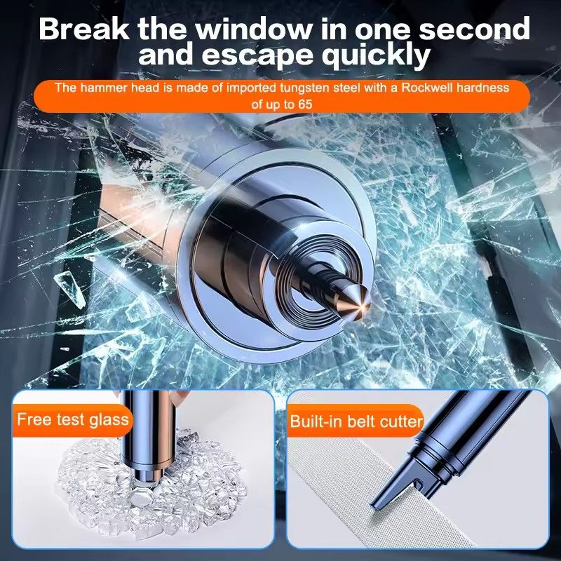 Car Safety Hammer, Automatic Emergency Glass Crusher, Portable Seat Belt Cutting Machine, Car Emergency Escape Life Hammer