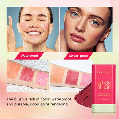 Multi-function Blush Stick Long Lasting Natural Cheek Face Rouge Blusher Cream Waterproof High Brightening Skin Tone Makeup view 2