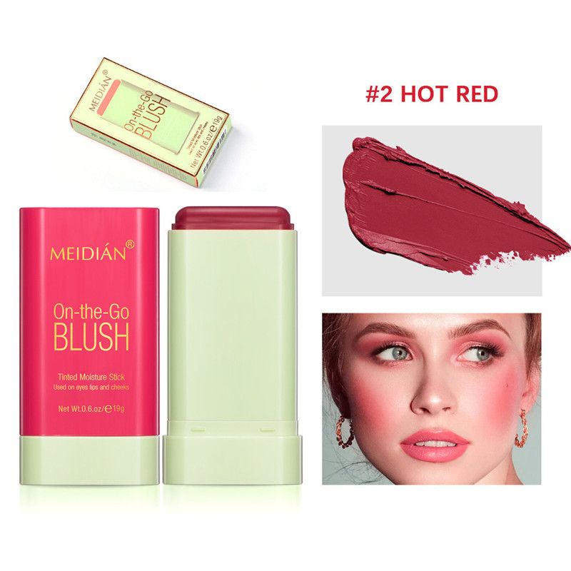 Multi-function Blush Stick Long Lasting Natural Cheek Face Rouge Blusher Cream Waterproof High Brightening Skin Tone Makeup view 9