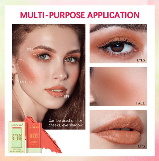 Multi-function Blush Stick Long Lasting Natural Cheek Face Rouge Blusher Cream Waterproof High Brightening Skin Tone Makeup view 6