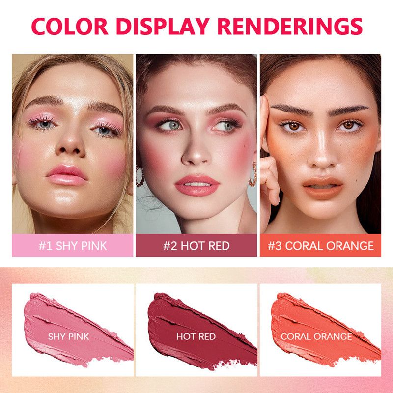 Multi-function Blush Stick Long Lasting Natural Cheek Face Rouge Blusher Cream Waterproof High Brightening Skin Tone Makeup view 3