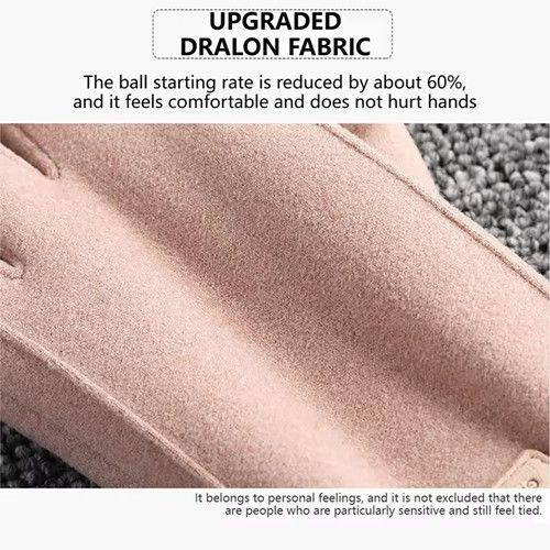 Winter Female Cashmere Warm Suede Leather Cycling Mittens Double Thick Velvet Plush Wrist Women Touch Screen Driving Gloves