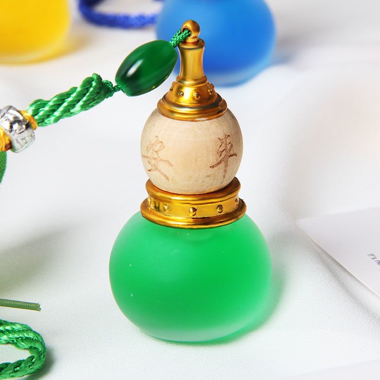 1pc Hanging Car Air Freshener Diffuser Aromatherapy Fragrance Calabash Perfume Bottle Empty Clear Glass Pendant Vials 10ml C-672