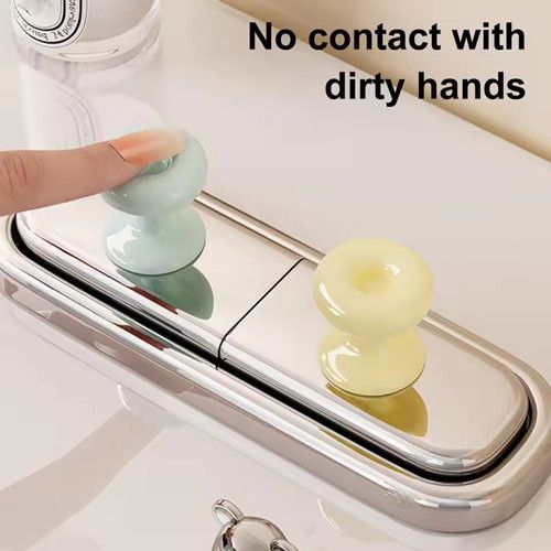 2pcs Donut Shape Easy-to-Use Toilet Press Cleaner Button Switch Set Comfortable Accessory for Effortless Toilet Experience