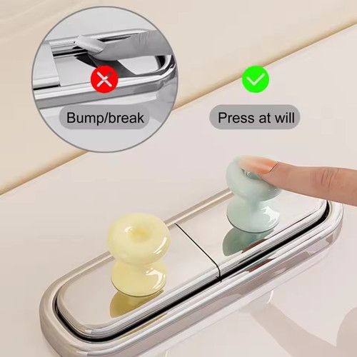2pcs Donut Shape Easy-to-Use Toilet Press Cleaner Button Switch Set Comfortable Accessory for Effortless Toilet Experience
