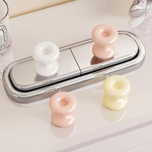 2pcs Donut Shape Easy-to-Use Toilet Press Cleaner Button Switch Set Comfortable Accessory for Effortless Toilet Experience