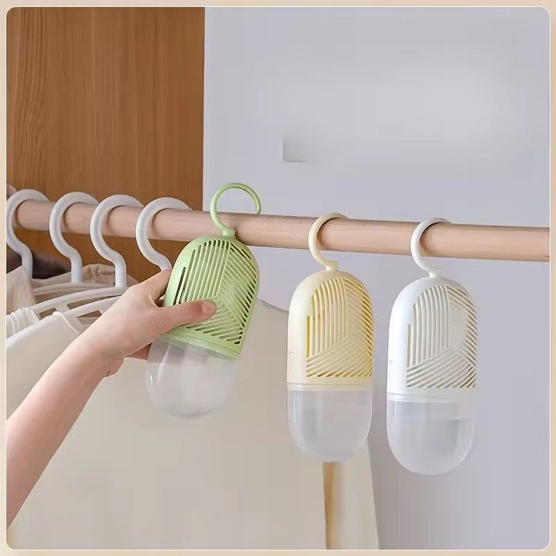 Clothes Dehumidification Box Reusable Hanging Dehumidifier Packs Anti-Mold with Water Collector&Hook for Wardrobe Closet Cabinet